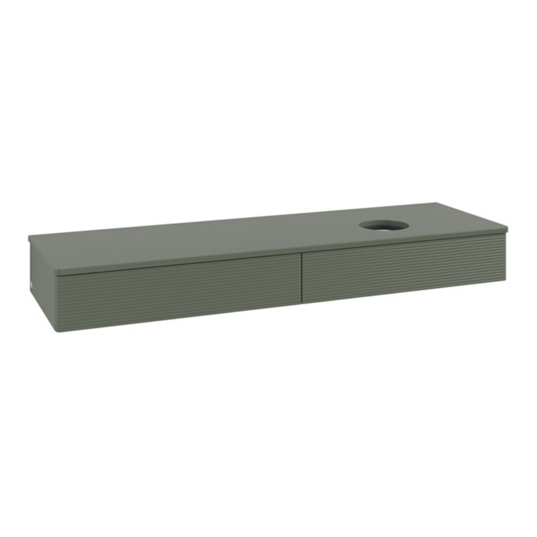 V&B Waschtischunterschrank mit Frontstruktur -Beleuchtung Antao 160x50cm, WBP-farbe Lac, lea gre. m Lac