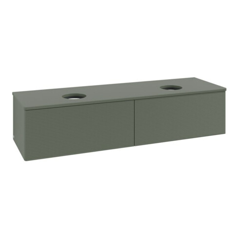 V&B Waschtischunterschrank mit Frontstruktur -Beleuchtung Antao 160x50cm, WBP-farbe Lac, lea gre. m Lac