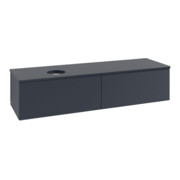 V&B Waschtischunterschrank mit Frontstruktur -Beleuchtung Antao 160x50cm, WBP-farbe Lac, md bl. m Lac