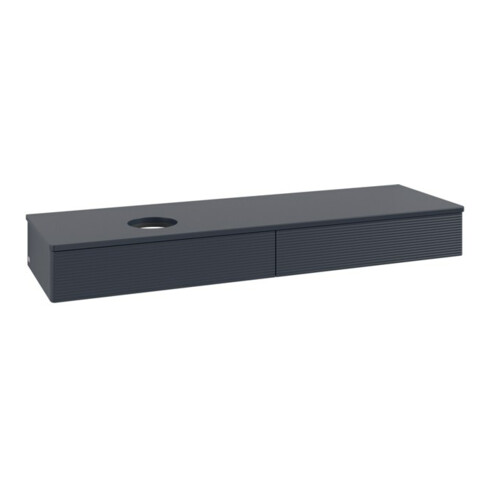 V&B Waschtischunterschrank mit Frontstruktur -Beleuchtung Antao 160x50cm, WBP-farbe Lac, md bl. m Lac