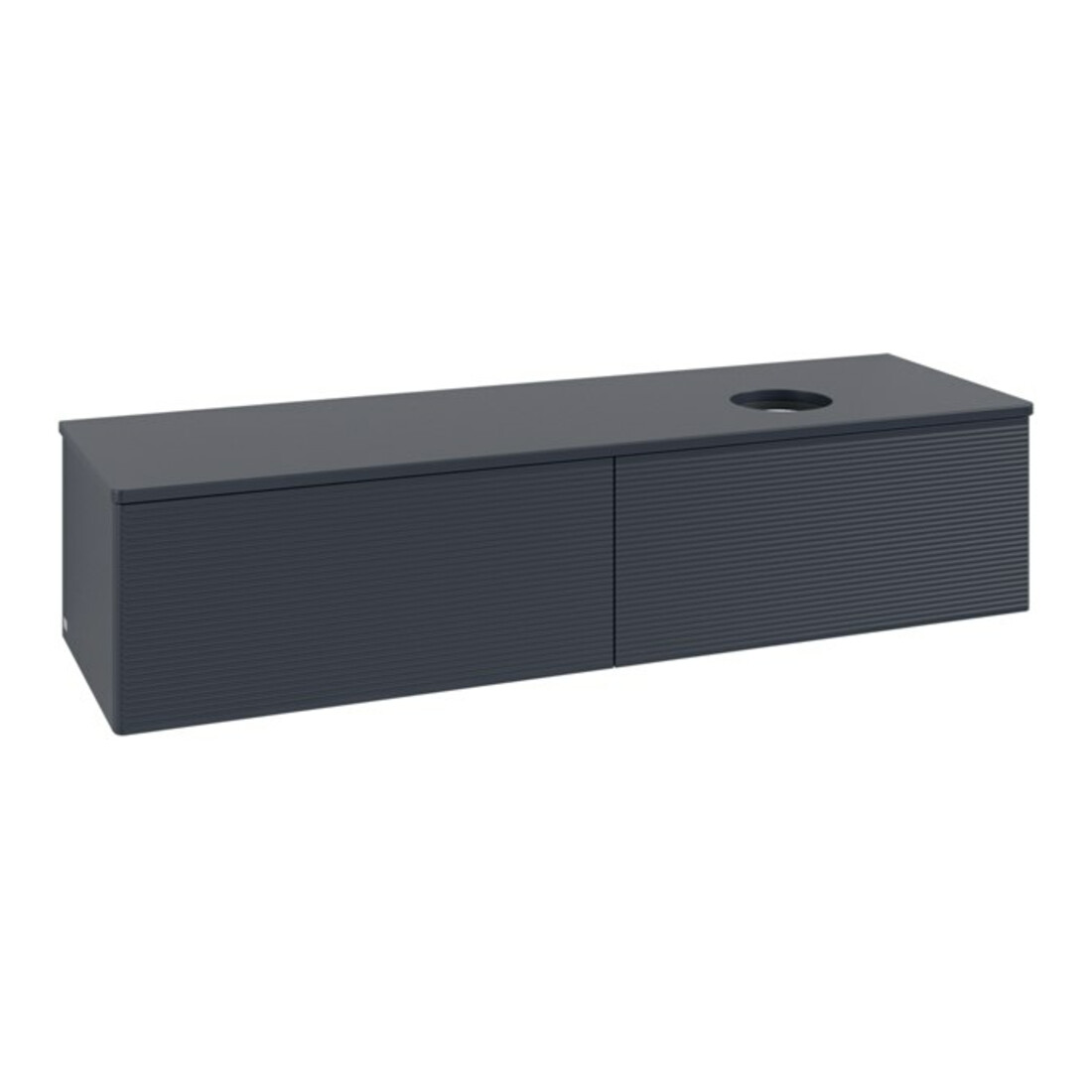 V&B Waschtischunterschrank mit Frontstruktur -Beleuchtung Antao 160x50cm, WBP-farbe Lac, md bl. m Lac
