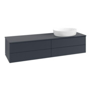 V&B Waschtischunterschrank mit Frontstruktur -Beleuchtung Antao 160x50cm, WBP-farbe Lac, md bl. m Lac