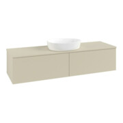 V&B Waschtischunterschrank mit Frontstruktur -Beleuchtung Antao 160x50cm, WBP-farbe Lac, si Gr m lacquer