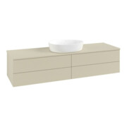 V&B Waschtischunterschrank mit Frontstruktur -Beleuchtung Antao 160x50cm, WBP-farbe Lac, si Gr m lacquer