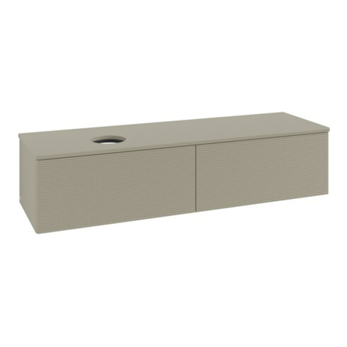 V&B Waschtischunterschrank mit Frontstruktur -Beleuchtung Antao 160x50cm, WBP-farbe Lac, st. Gr m Lac