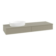 V&B Waschtischunterschrank mit Frontstruktur -Beleuchtung Antao 160x50cm, WBP-farbe Lac, st. Gr m Lac