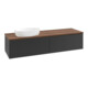 V&B Waschtischunterschrank mit Frontstruktur -Beleuchtung Antao 160x50cm, WBP-farbe w. wal, bla m Lac-1