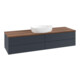 V&B Waschtischunterschrank mit Frontstruktur -Beleuchtung Antao 160x50cm, WBP-farbe w. wal, md bl. m Lac-1