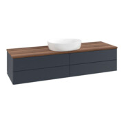 V&B Waschtischunterschrank mit Frontstruktur -Beleuchtung Antao 160x50cm, WBP-farbe w. wal, md bl. m Lac