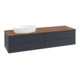 V&B Waschtischunterschrank mit Frontstruktur -Beleuchtung Antao 160x50cm, WBP-farbe w. wal, md bl. m Lac-1