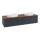 V&B Waschtischunterschrank mit Frontstruktur -Beleuchtung Antao 160x50cm, WBP-farbe w. wal, md bl. m Lac-1