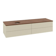 V&B Waschtischunterschrank mit Frontstruktur -Beleuchtung Antao 160x50cm, WBP-farbe w. wal, si Gr m Lac