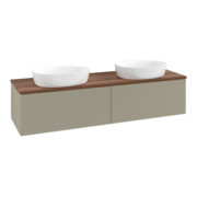 V&B Waschtischunterschrank mit Frontstruktur -Beleuchtung Antao 160x50cm, WBP-farbe w. wal, st. Gr m Lac
