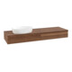 V&B Waschtischunterschrank mit Frontstruktur -Beleuchtung Antao 160x50cm, WBP-farbe w. wal, warm walnut-3