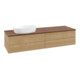 V&B Waschtischunterschrank mit Frontstruktur -Beleuchtung Antao 160x50cm, WBP-farbe w. walnut, honey oak-1
