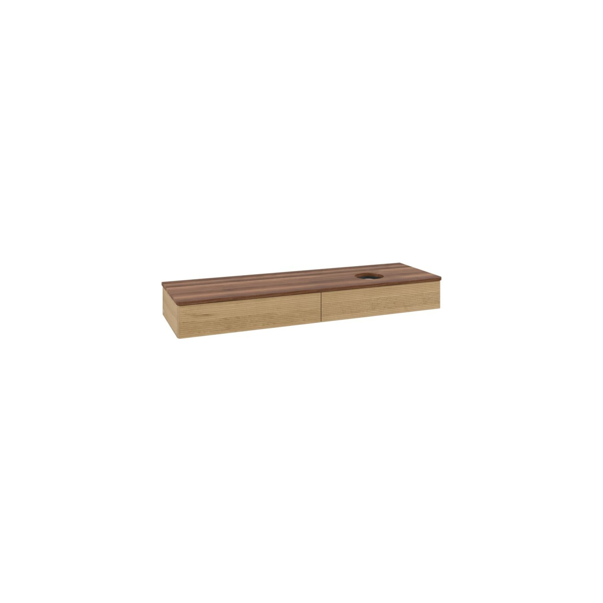 V&B Waschtischunterschrank mit Frontstruktur -Beleuchtung Antao 160x50cm, WBP-farbe w. walnut, honey oak ; Villeroy & Boch