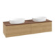 V&B Waschtischunterschrank mit Frontstruktur -Beleuchtung Antao 160x50cm, WBP-farbe w. walnut, honey oak-3