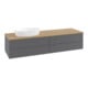 V&B Waschtischunterschrank mit Frontstruktur -Beleuchtung Antao 160x50cm, WBP hon. Oa, Anthrac. m Lac-1