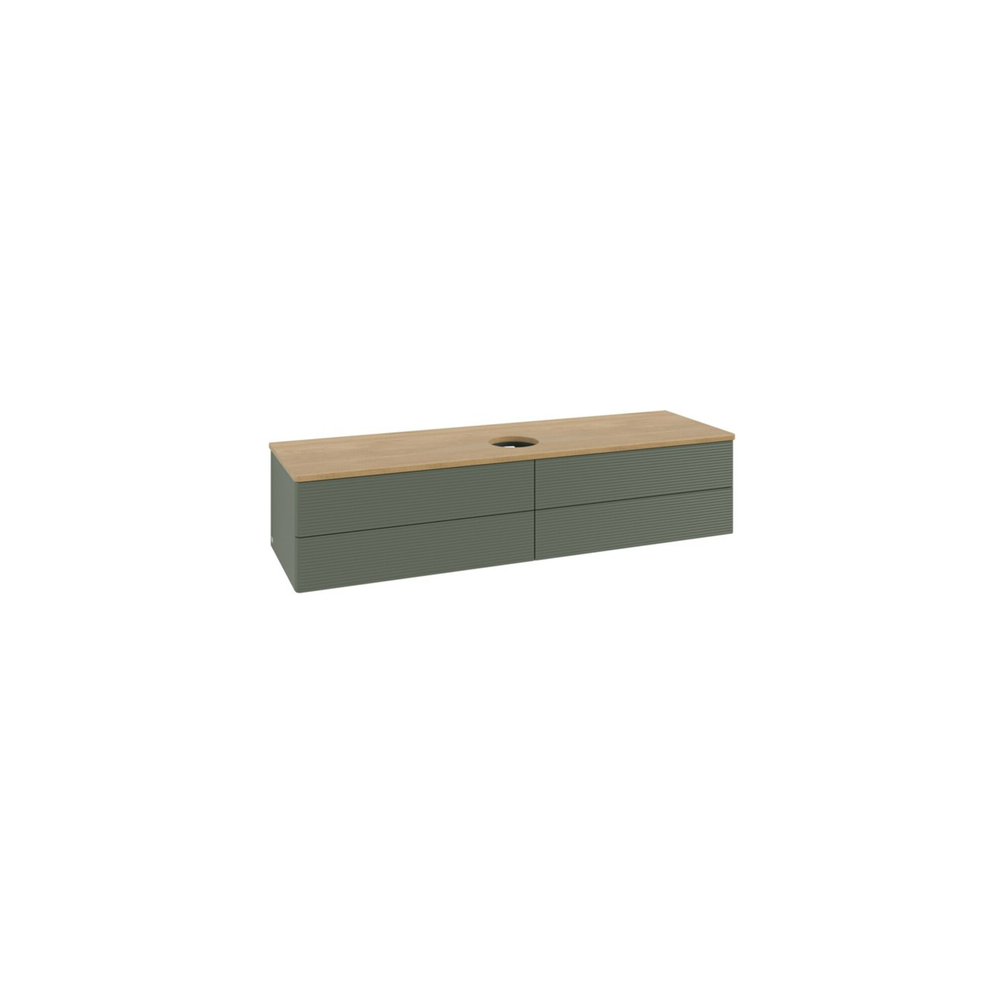 V&B Waschtischunterschrank mit Frontstruktur -Beleuchtung Antao 160x50cm, WBP hon. Oa, lea gre. m Lac ; Villeroy & Boch