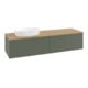 V&B Waschtischunterschrank mit Frontstruktur -Beleuchtung Antao 160x50cm, WBP hon. Oa, lea gre. m Lac-3