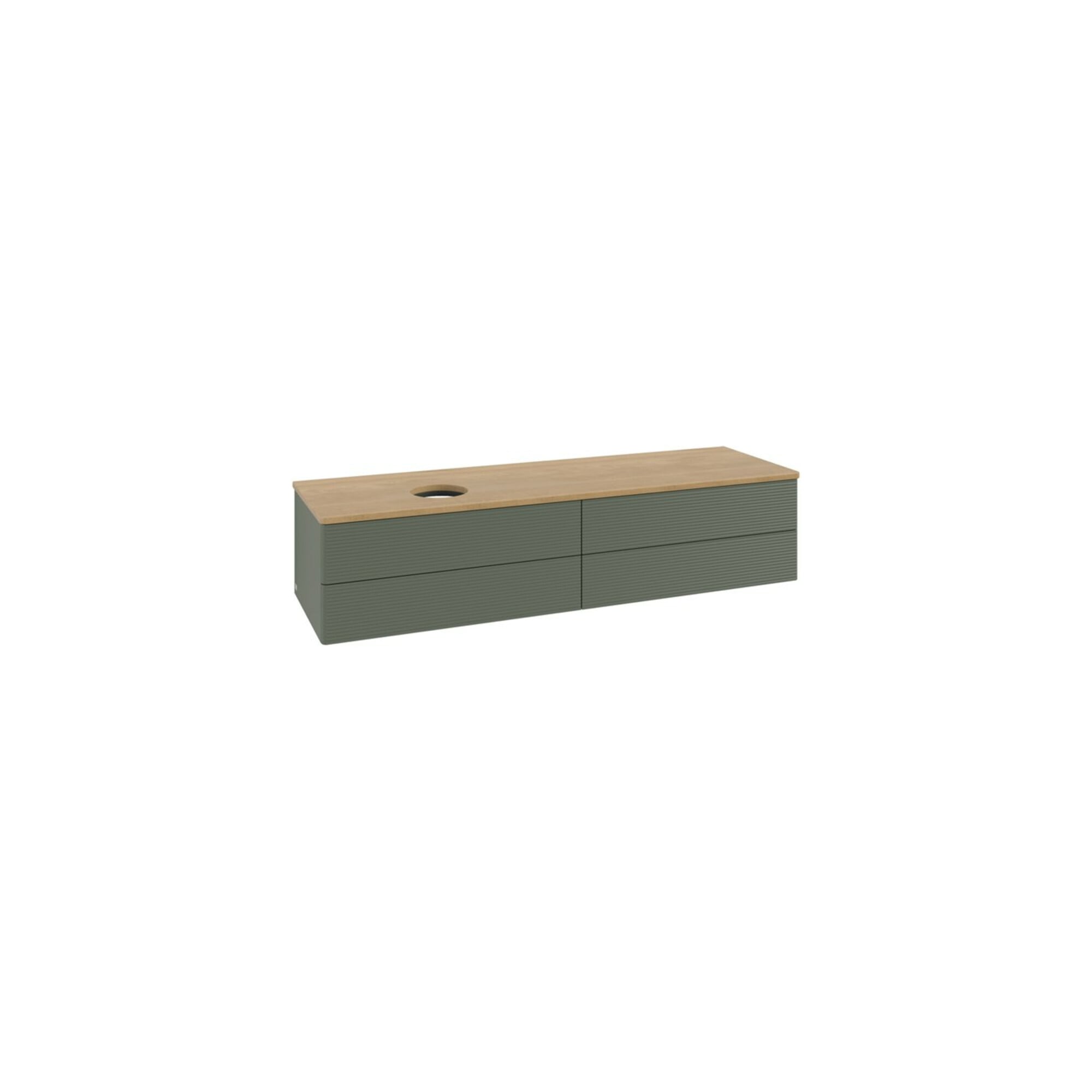V&B Waschtischunterschrank mit Frontstruktur -Beleuchtung Antao 160x50cm, WBP hon. Oa, lea gre. m Lac ; Villeroy & Boch