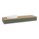 V&B Waschtischunterschrank mit Frontstruktur -Beleuchtung Antao 160x50cm, WBP hon. Oa, lea gre. m Lac-3