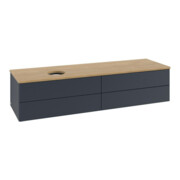 V&B Waschtischunterschrank mit Frontstruktur -Beleuchtung Antao 160x50cm, WBP hon. Oa, md bl. m Lac