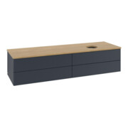 V&B Waschtischunterschrank mit Frontstruktur -Beleuchtung Antao 160x50cm, WBP hon. Oa, md bl. m Lac