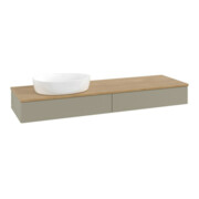 V&B Waschtischunterschrank mit Frontstruktur -Beleuchtung Antao 160x50cm, WBP hon. Oa, st. Gr m Lac