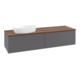 V&B Waschtischunterschrank mit Frontstruktur -Beleuchtung Antao 160x50cm, WBP w. wal, Anthrac. m Lac-1