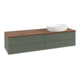 V&B Waschtischunterschrank mit Frontstruktur -Beleuchtung Antao 160x50cm, WBP w. wal, lea gre. m Lac-1