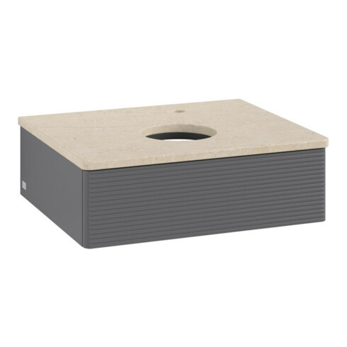 V&B Waschtischunterschrank mit Frontstruktur -Beleuchtung Antao 60x19x50cm, HL, WBP botti., A m Lac