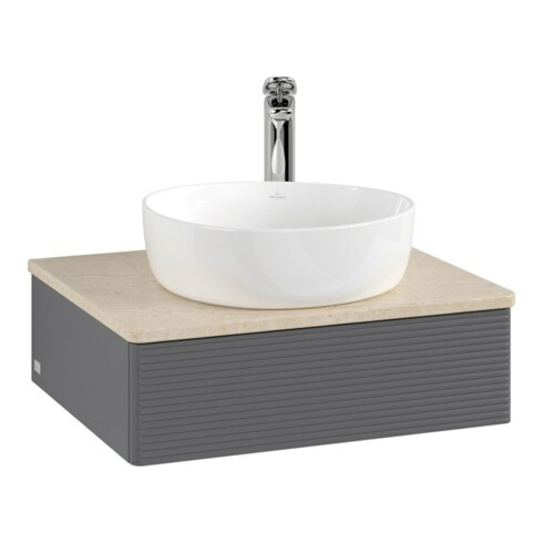 V&B Waschtischunterschrank mit Frontstruktur -Beleuchtung Antao 60x19x50cm, HL, WBP botti., A m Lac
