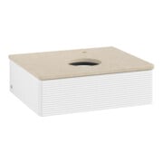 V&B Waschtischunterschrank mit Frontstruktur -Beleuchtung Antao 60x19x50cm, HL, WBP botti., wh. m Lac
