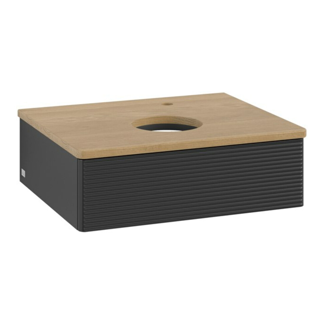 V&B Waschtischunterschrank mit Frontstruktur -Beleuchtung Antao 60x19x50cm, HL, WBP hon. Oa, bla m Lac
