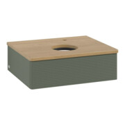 V&B Waschtischunterschrank mit Frontstruktur -Beleuchtung Antao 60x19x50cm, HL, WBP hon. Oa, le g. m Lac