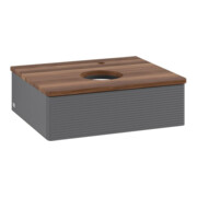 V&B Waschtischunterschrank mit Frontstruktur -Beleuchtung Antao 60x19x50cm, HL, WBP w wa, Anthrac. m Lac