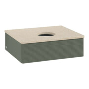 V&B Waschtischunterschrank mit Frontstruktur -Beleuchtung Antao 60x19x50cm, WBP botti., lea gre. m Lac