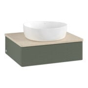 V&B Waschtischunterschrank mit Frontstruktur -Beleuchtung Antao 60x19x50cm, WBP botti., lea gre. m Lac-4