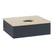 V&B Waschtischunterschrank mit Frontstruktur -Beleuchtung Antao 60x19x50cm, WBP botti., md bl. m Lac