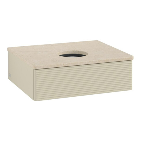 V&B Waschtischunterschrank mit Frontstruktur -Beleuchtung Antao 60x19x50cm, WBP botti., si Gr m Lac