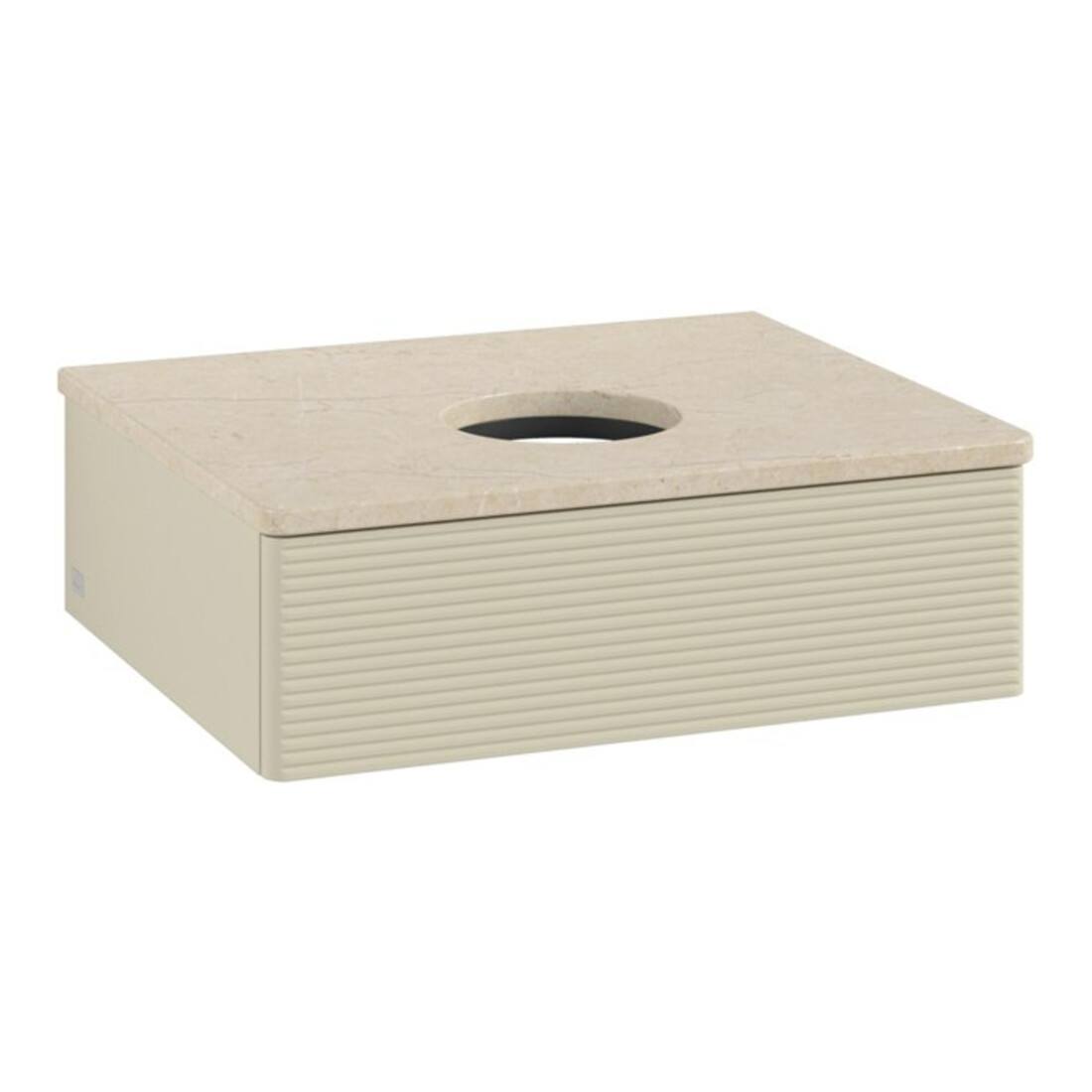 V&B Waschtischunterschrank mit Frontstruktur -Beleuchtung Antao 60x19x50cm, WBP botti., si Gr m Lac