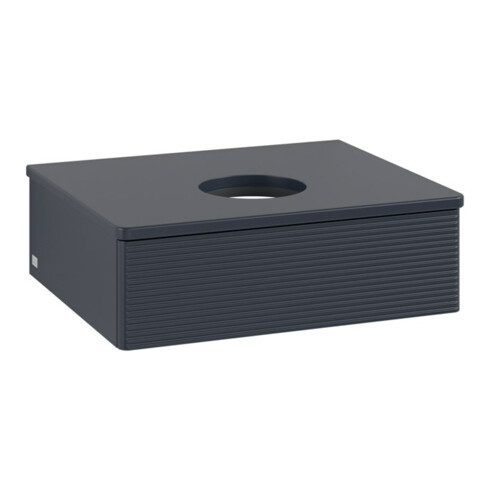 V&B Waschtischunterschrank mit Frontstruktur -Beleuchtung Antao 60x19x50cm, WBP-farbe Lac, md bl. m Lac