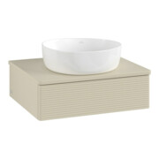 V&B Waschtischunterschrank mit Frontstruktur -Beleuchtung Antao 60x19x50cm, WBP-farbe Lac, si Gr m Lac