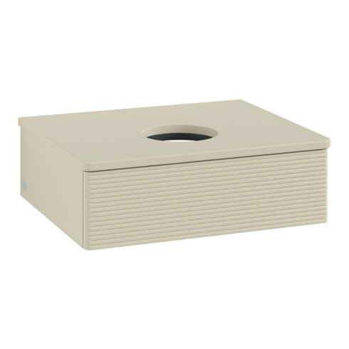 V&B Waschtischunterschrank mit Frontstruktur -Beleuchtung Antao 60x19x50cm, WBP-farbe Lac, si Gr m Lac
