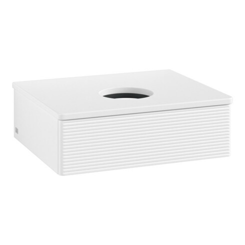 V&B Waschtischunterschrank mit Frontstruktur -Beleuchtung Antao 60x19x50cm, WBP-farbe Lac, wh. m lacquer