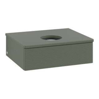 V&B Waschtischunterschrank mit Frontstruktur -Beleuchtung Antao 60x19x50cm, WBP Lac, lea gre. m Lac