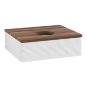V&B Waschtischunterschrank mit Frontstruktur -Beleuchtung Antao 60x19x50cm, WBP w. wal, glo wh. Lac