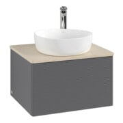 V&B Waschtischunterschrank mit Frontstruktur -Beleuchtung Antao 60x36x50cm, HL, WBP botti., A m Lac-3