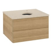 V&B Waschtischunterschrank mit Frontstruktur -Beleuchtung Antao 60x36x50cm, HL, WBP botti., hon. Oa-3